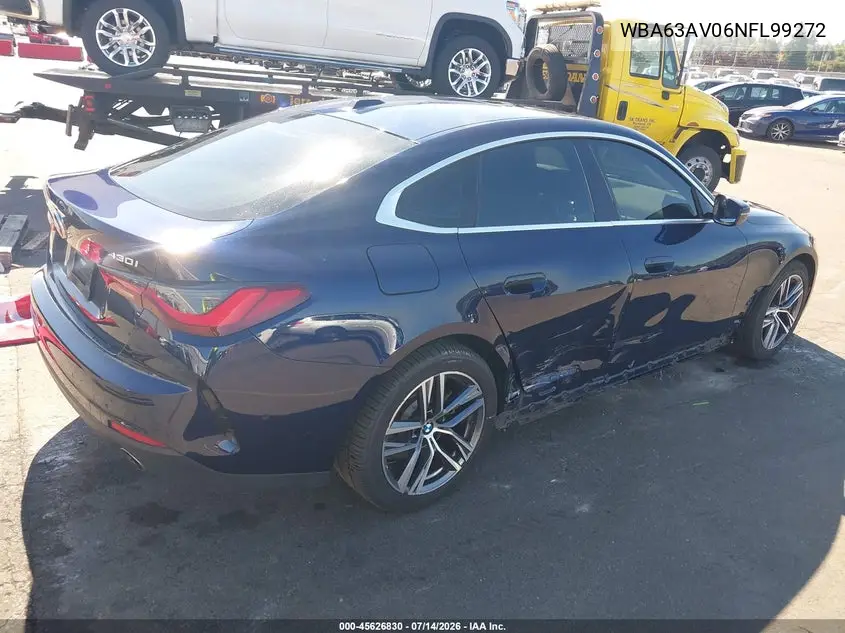 2022 BMW 430I Gran Coupe VIN: WBA63AV06NFL99272 Lot: 45626830