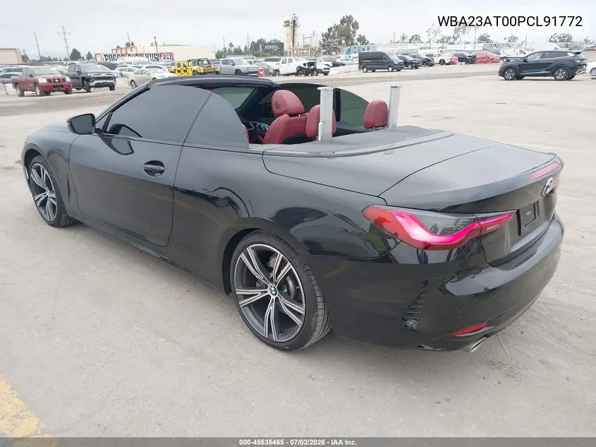 2023 BMW 430I VIN: WBA23AT00PCL91772 Lot: 45535465