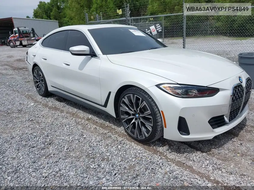 2023 BMW 430I Gran Coupe VIN: WBA63AV0XPFP54849 Lot: 45599986