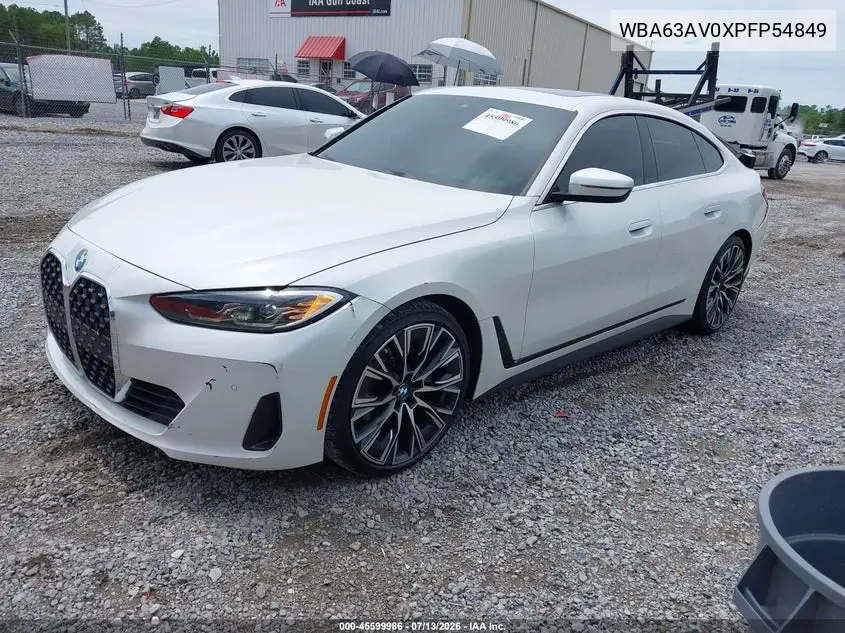 2023 BMW 430I Gran Coupe VIN: WBA63AV0XPFP54849 Lot: 45599986