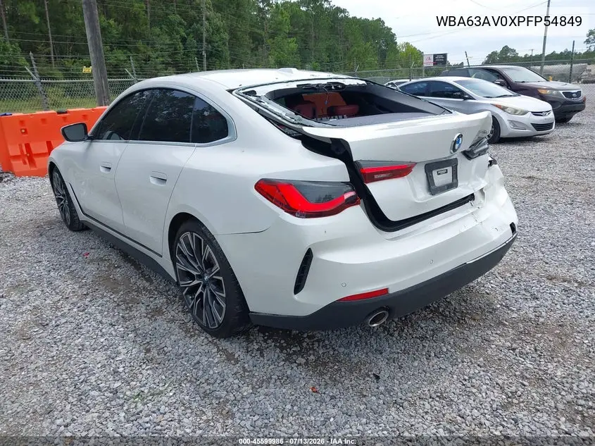 2023 BMW 430I Gran Coupe VIN: WBA63AV0XPFP54849 Lot: 45599986