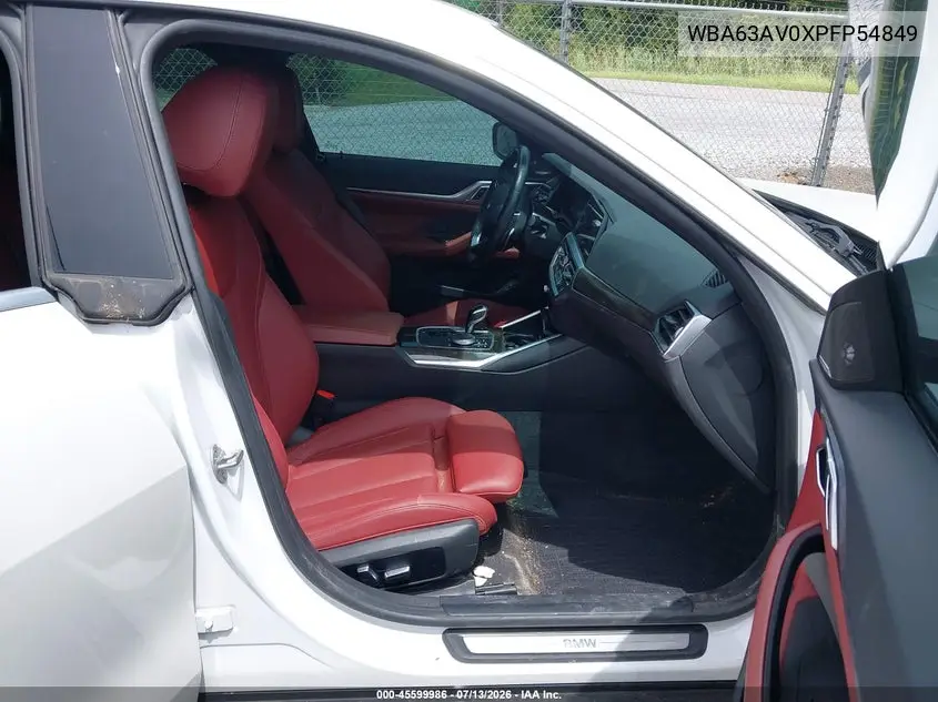 2023 BMW 430I Gran Coupe VIN: WBA63AV0XPFP54849 Lot: 45599986