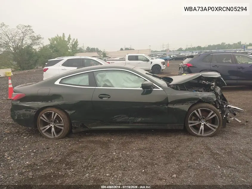 2024 BMW 430I xDrive VIN: WBA73AP0XRCN05294 Lot: 45652616