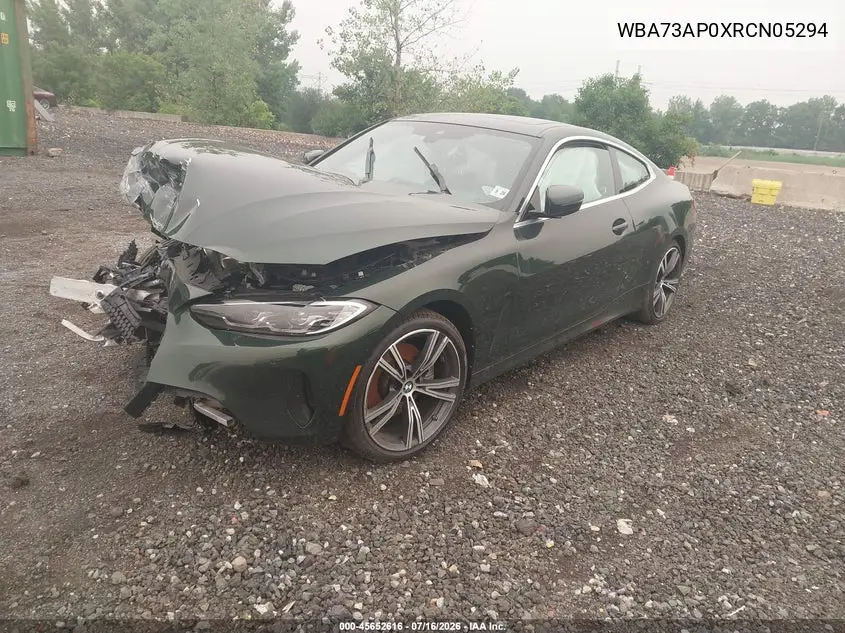 2024 BMW 430I xDrive VIN: WBA73AP0XRCN05294 Lot: 45652616