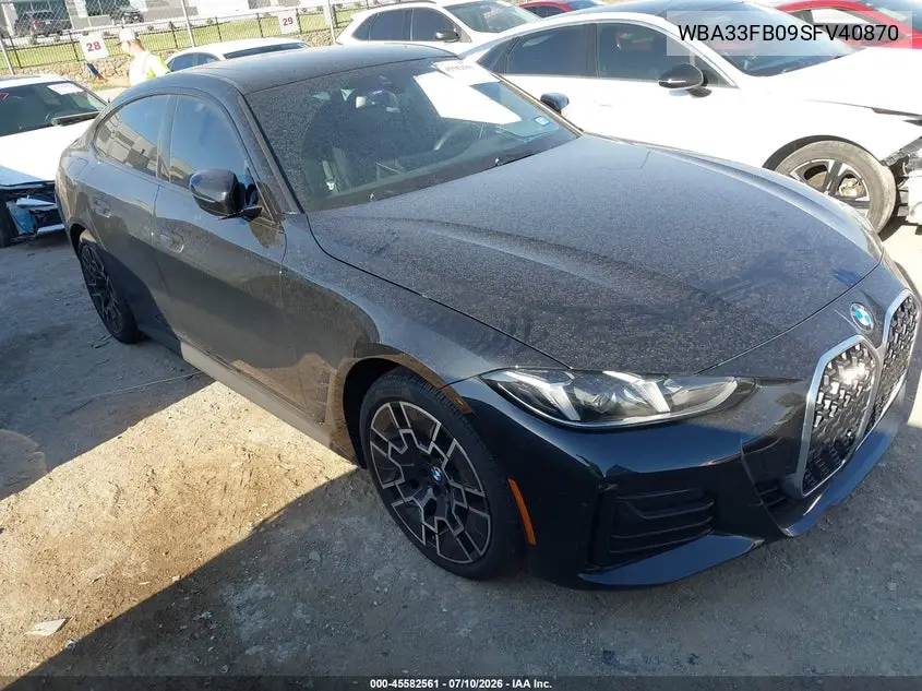 2025 BMW 430I Gran Coupe xDrive VIN: WBA33FB09SFV40870 Lot: 45582561