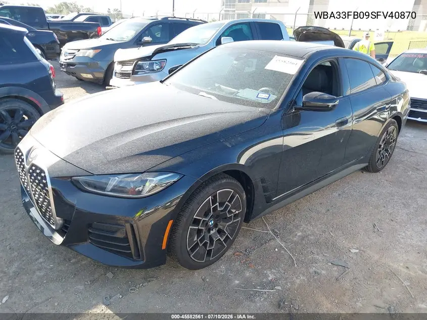 2025 BMW 430I Gran Coupe xDrive VIN: WBA33FB09SFV40870 Lot: 45582561