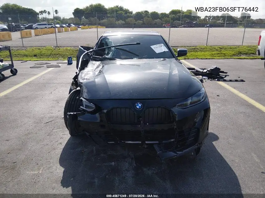 2025 BMW 430I Gran Coupe VIN: WBA23FB06SFT76442 Lot: 45671249