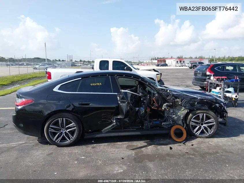 2025 BMW 430I Gran Coupe VIN: WBA23FB06SFT76442 Lot: 45671249