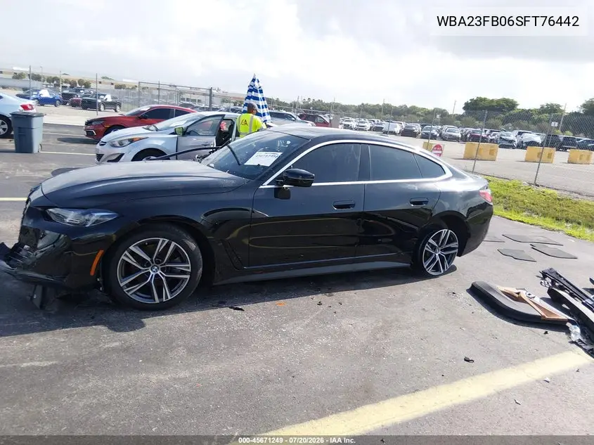 2025 BMW 430I Gran Coupe VIN: WBA23FB06SFT76442 Lot: 45671249