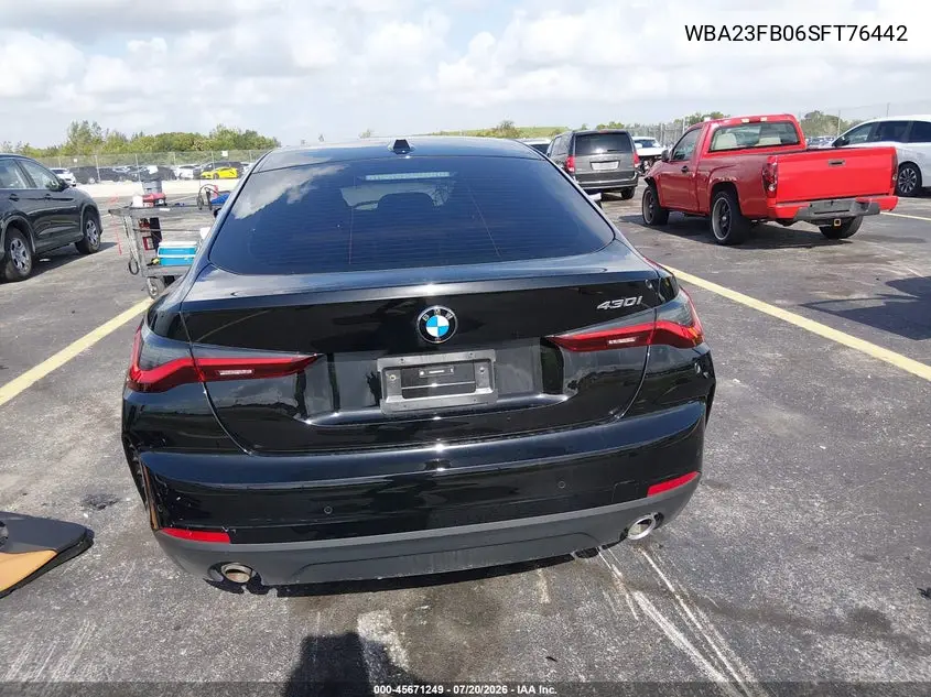 2025 BMW 430I Gran Coupe VIN: WBA23FB06SFT76442 Lot: 45671249