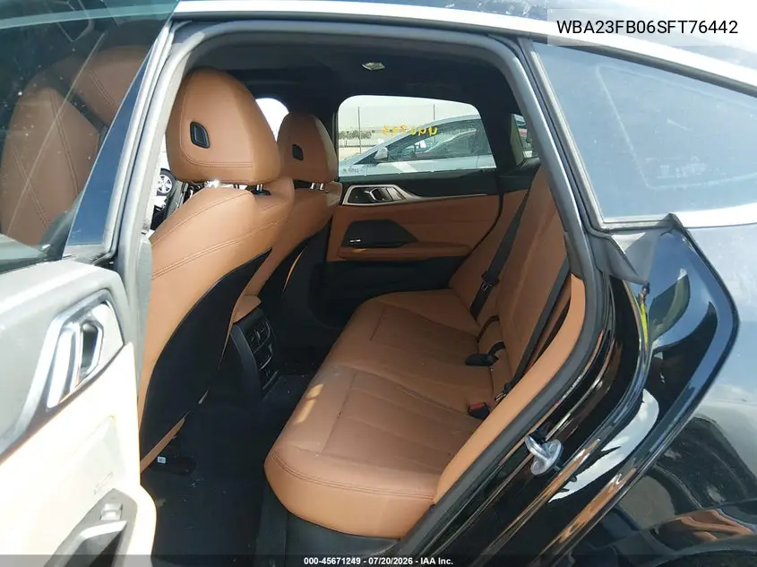2025 BMW 430I Gran Coupe VIN: WBA23FB06SFT76442 Lot: 45671249