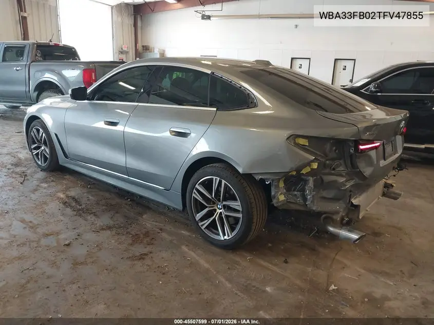 2026 BMW 430I Gran Coupe xDrive VIN: WBA33FB02TFV47855 Lot: 45507599