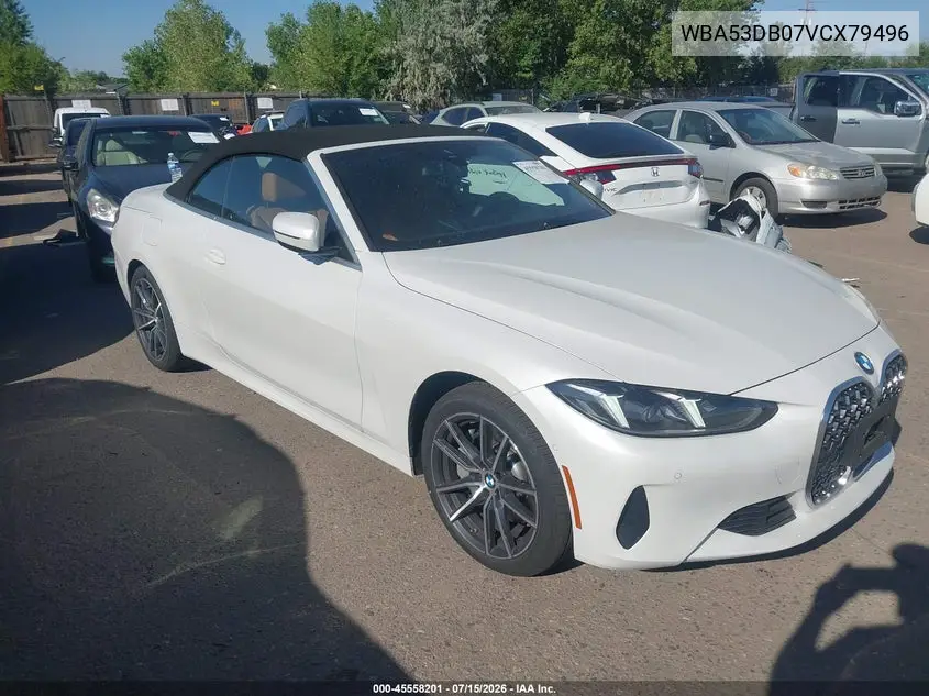 2026 BMW 430I VIN: WBA53DB07VCX79496 Lot: 45558201