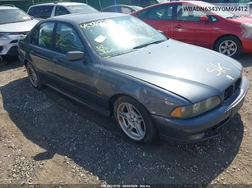 2000 BMW 540Ia VIN: WBADN6343YGM69412 Lot: 45318735