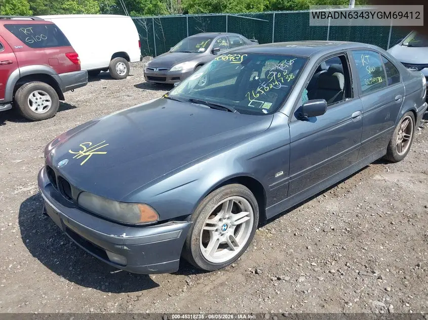 2000 BMW 540Ia VIN: WBADN6343YGM69412 Lot: 45318735