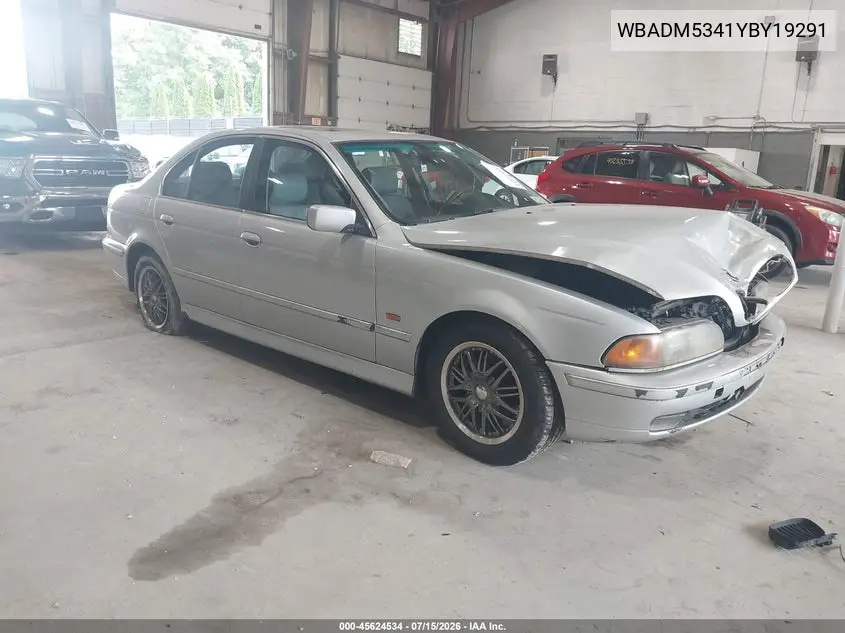 2000 BMW 528I VIN: WBADM5341YBY19291 Lot: 45624534