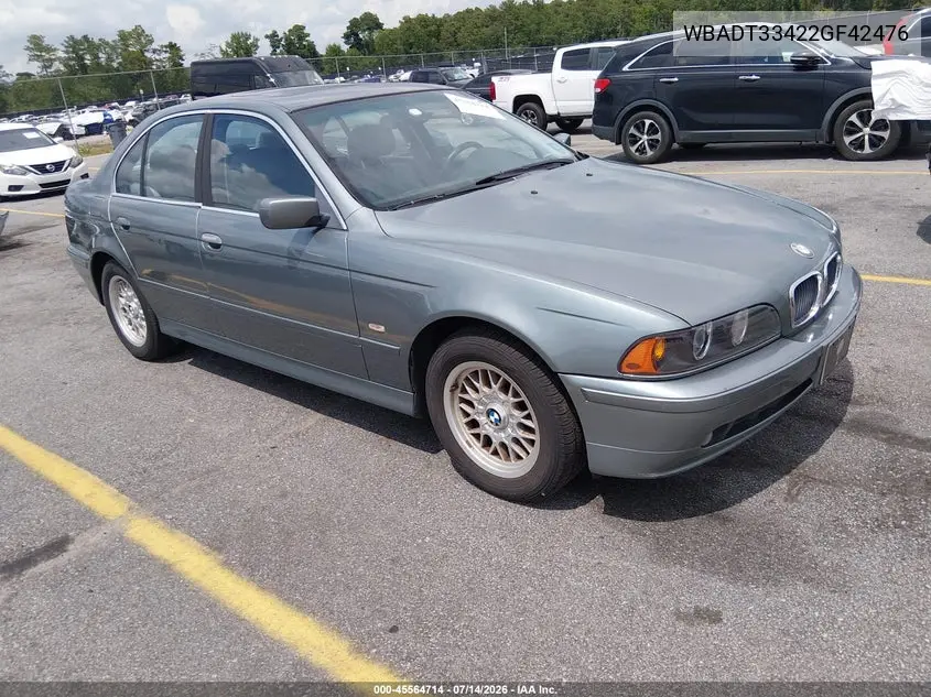 2002 BMW 5 Series 525I VIN: WBADT33422GF42476 Lot: 45564714