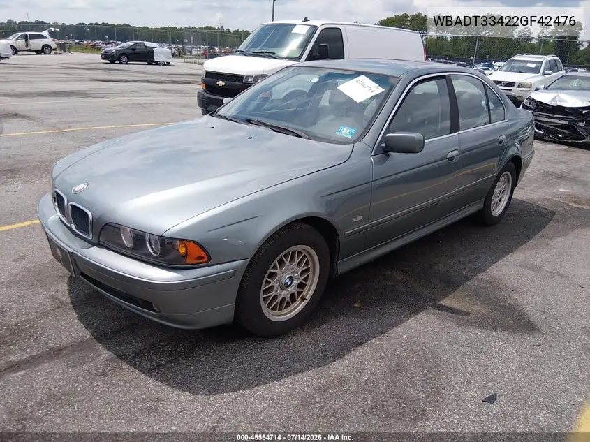 2002 BMW 5 Series 525I VIN: WBADT33422GF42476 Lot: 45564714