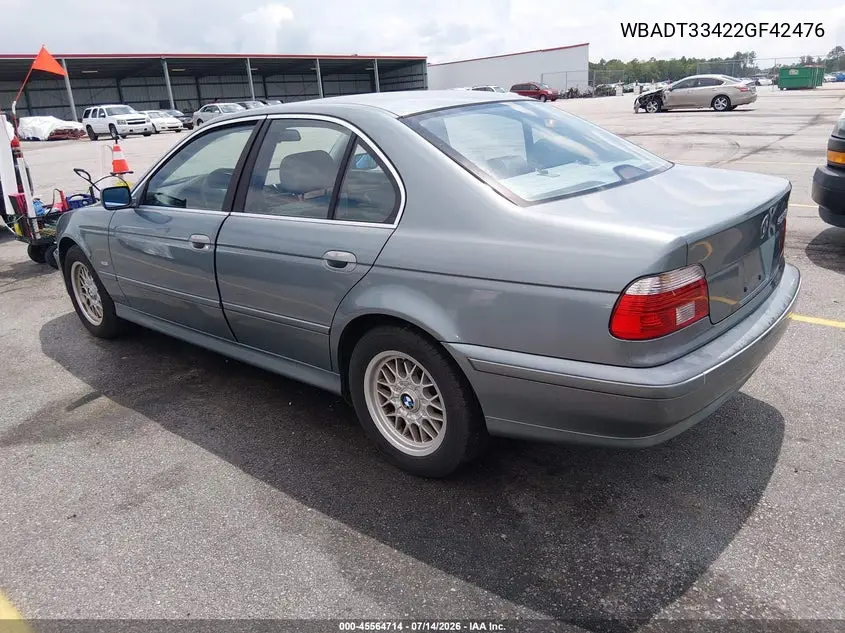 2002 BMW 5 Series 525I VIN: WBADT33422GF42476 Lot: 45564714