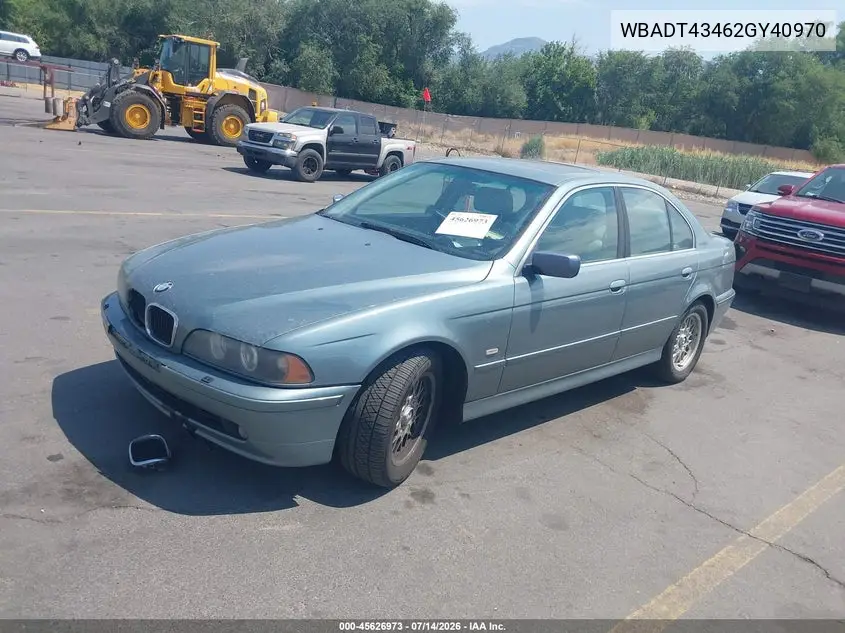 2002 BMW 5 Series 525Ia VIN: WBADT43462GY40970 Lot: 45626973
