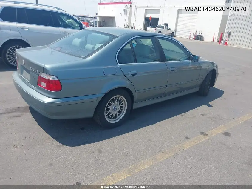 2002 BMW 5 Series 525Ia VIN: WBADT43462GY40970 Lot: 45626973