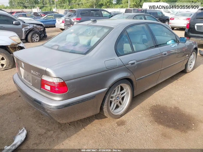 2003 BMW 5 Series 540Ia VIN: WBADN63493GS56909 Lot: 45673647