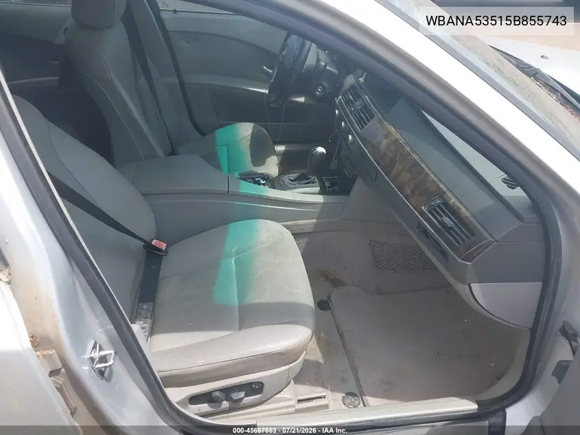 2005 BMW 525I VIN: WBANA53515B855743 Lot: 45657553