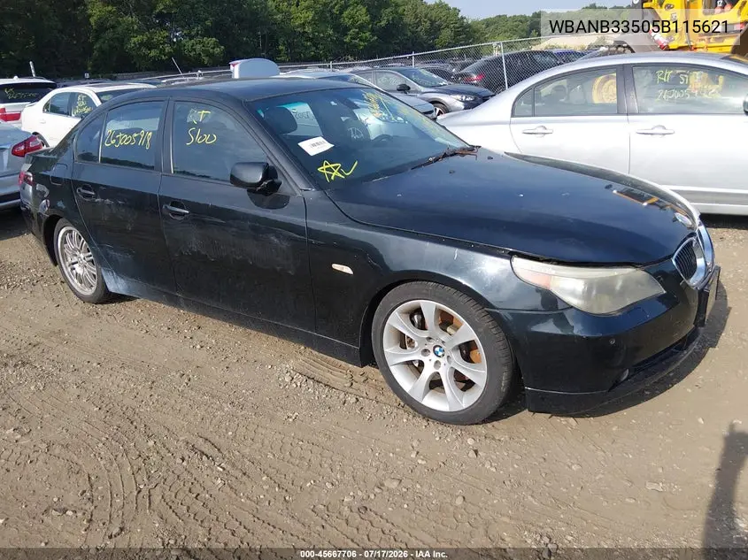 2005 BMW 545I VIN: WBANB33505B115621 Lot: 45667706