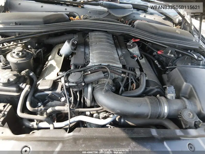 2005 BMW 545I VIN: WBANB33505B115621 Lot: 45667706