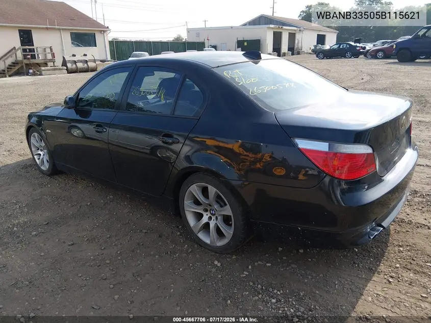 2005 BMW 545I VIN: WBANB33505B115621 Lot: 45667706