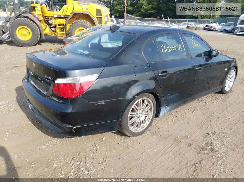 2005 BMW 545I VIN: WBANB33505B115621 Lot: 45667706