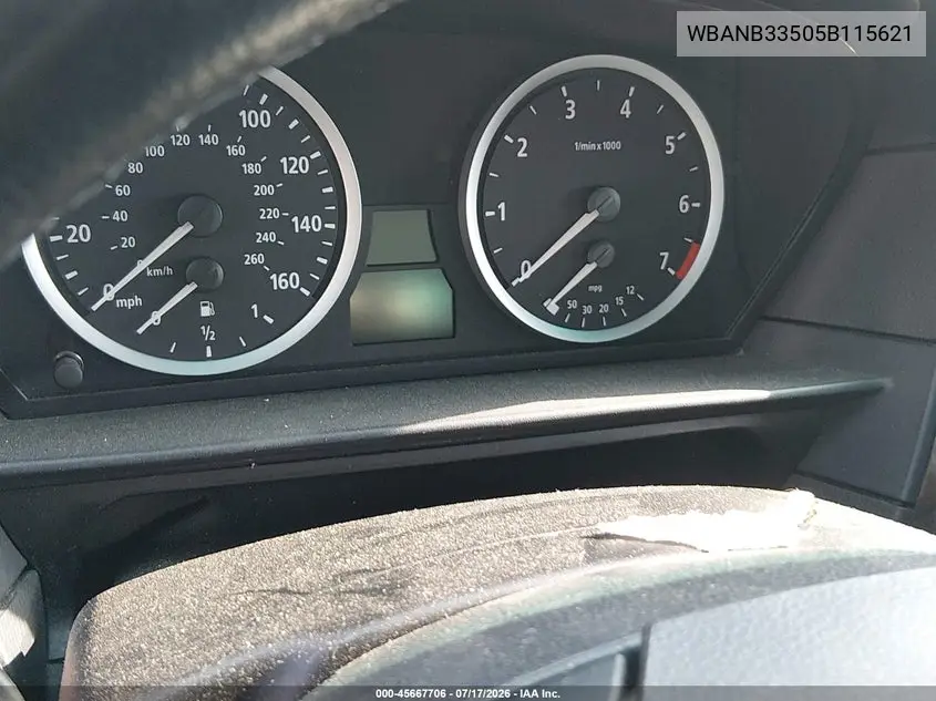 2005 BMW 545I VIN: WBANB33505B115621 Lot: 45667706