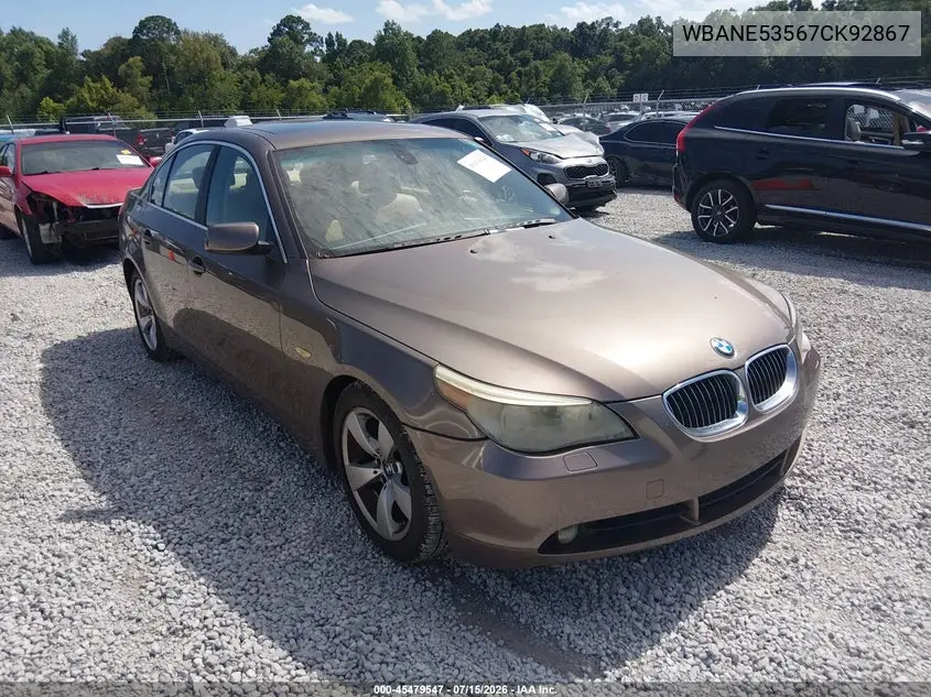 2007 BMW 525I VIN: WBANE53567CK92867 Lot: 45479547