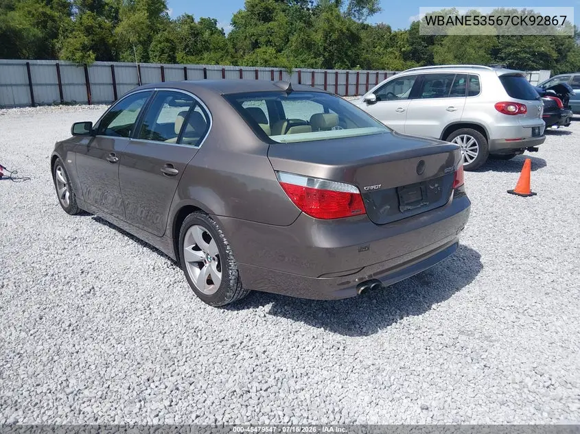 2007 BMW 525I VIN: WBANE53567CK92867 Lot: 45479547