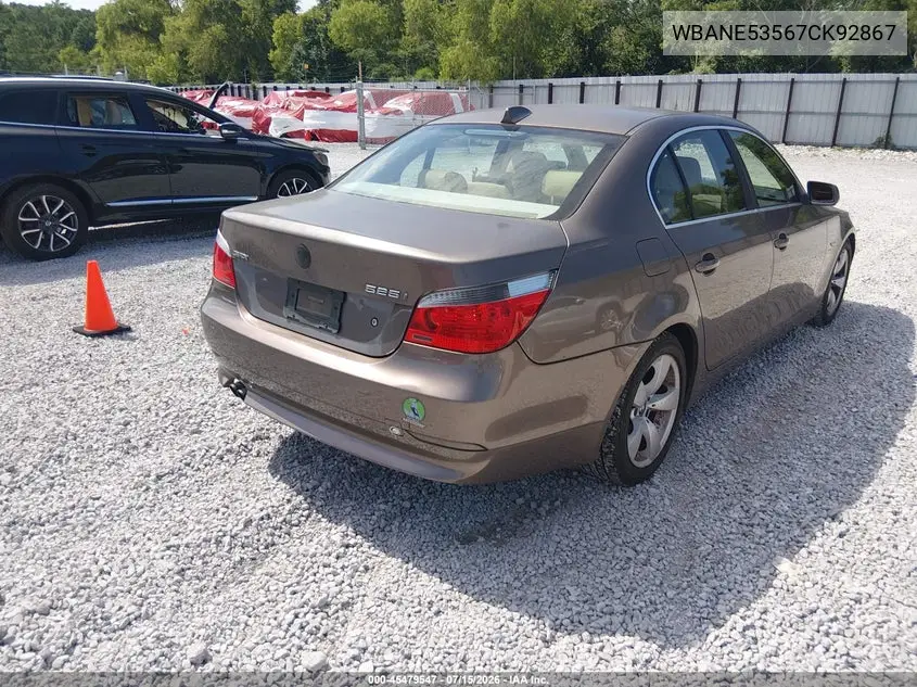2007 BMW 525I VIN: WBANE53567CK92867 Lot: 45479547