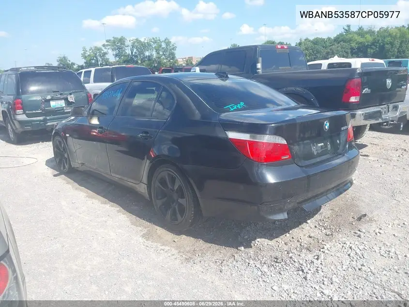 2007 BMW 550I VIN: WBANB53587CP05977 Lot: 45490608