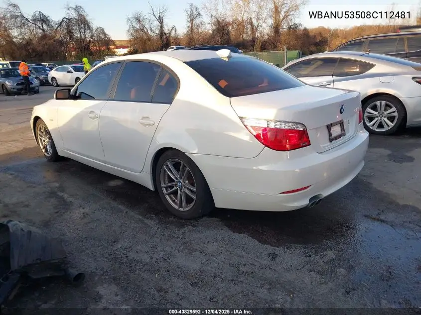 WBANU53508C112481 2008 BMW 528I