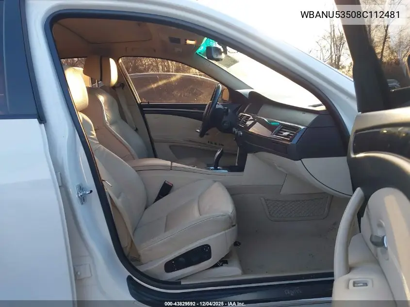 WBANU53508C112481 2008 BMW 528I