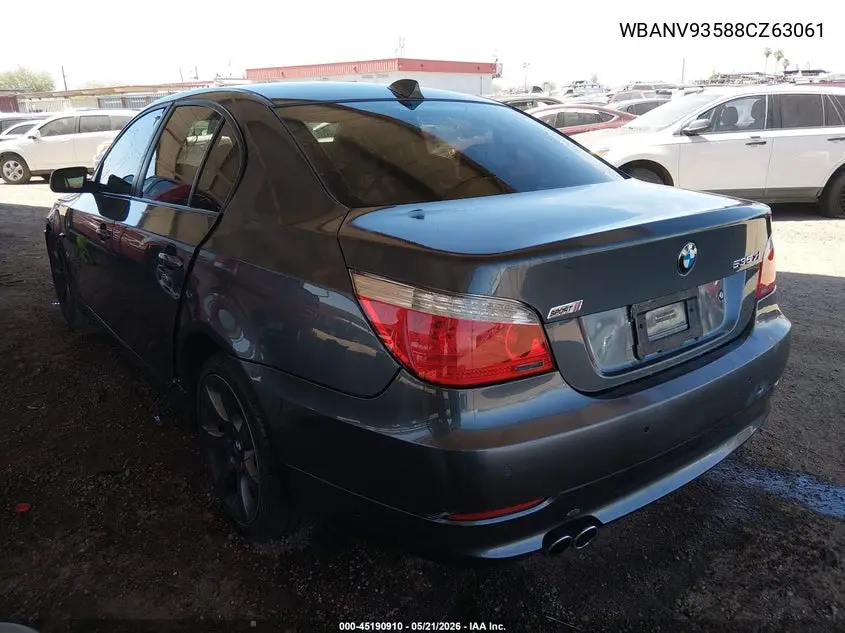 2008 BMW 535Xi VIN: WBANV93588CZ63061 Lot: 45190910