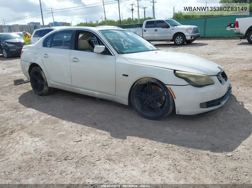 2008 BMW 535I VIN: WBANW13538CZ83149 Lot: 45322170