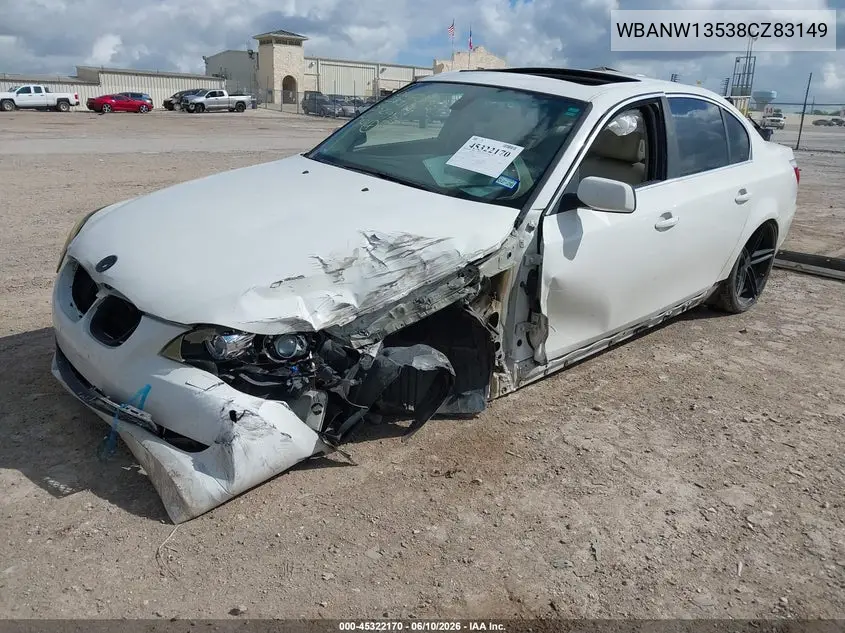 2008 BMW 535I VIN: WBANW13538CZ83149 Lot: 45322170