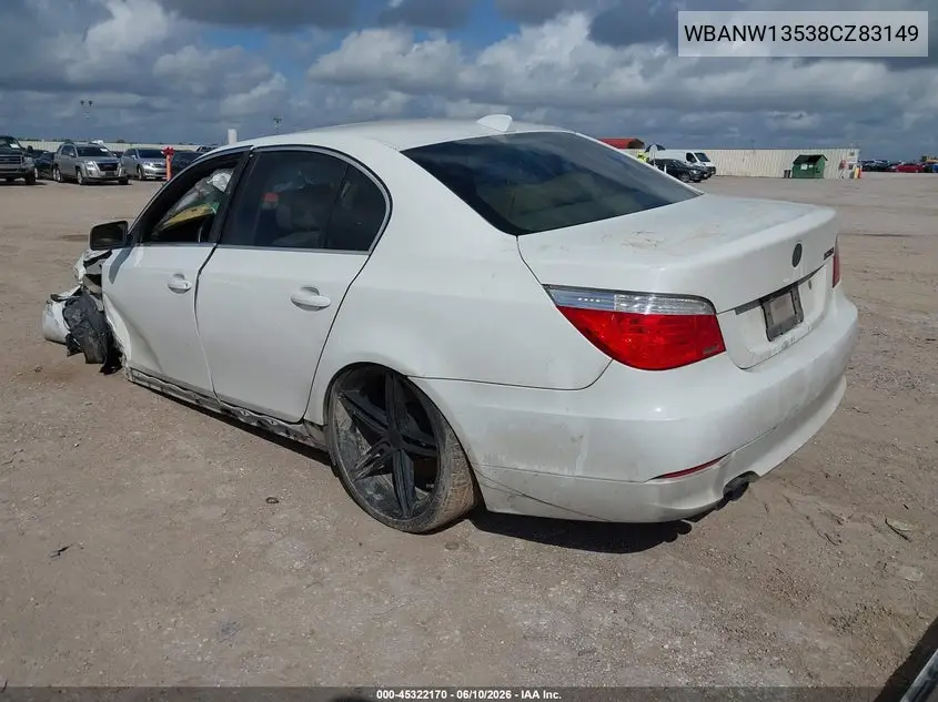 2008 BMW 535I VIN: WBANW13538CZ83149 Lot: 45322170