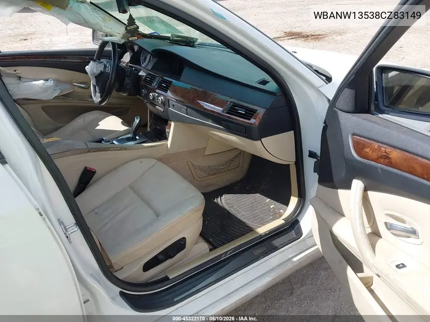 2008 BMW 535I VIN: WBANW13538CZ83149 Lot: 45322170