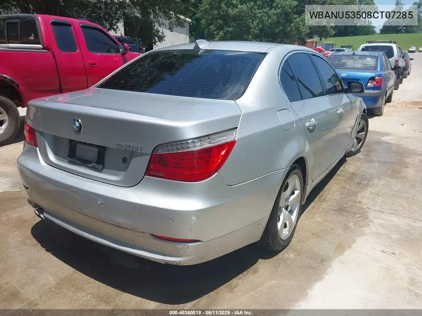 2008 BMW 528I VIN: WBANU53508CT07285 Lot: 45360018