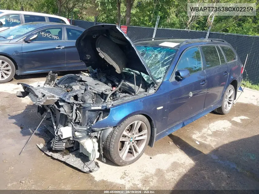 2008 BMW 535Xi VIN: WBAPT73538CX02259 Lot: 45390933
