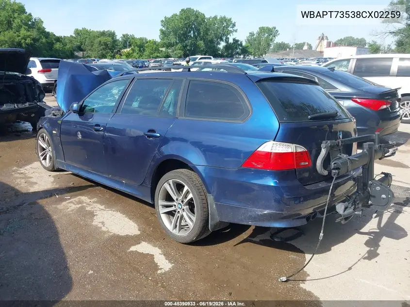 2008 BMW 535Xi VIN: WBAPT73538CX02259 Lot: 45390933