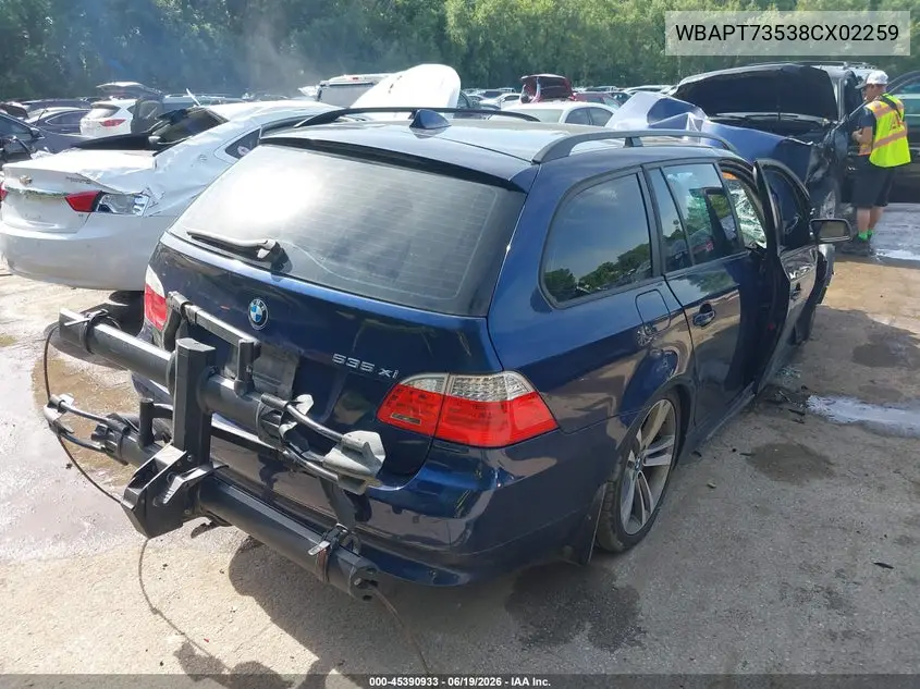 2008 BMW 535Xi VIN: WBAPT73538CX02259 Lot: 45390933