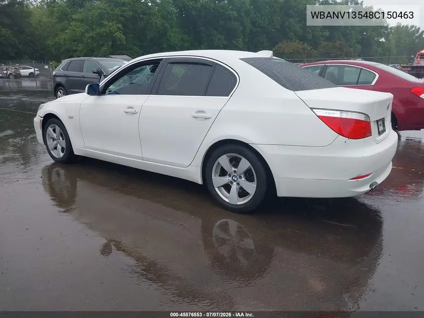 2008 BMW 528Xi VIN: WBANV13548C150463 Lot: 45576553