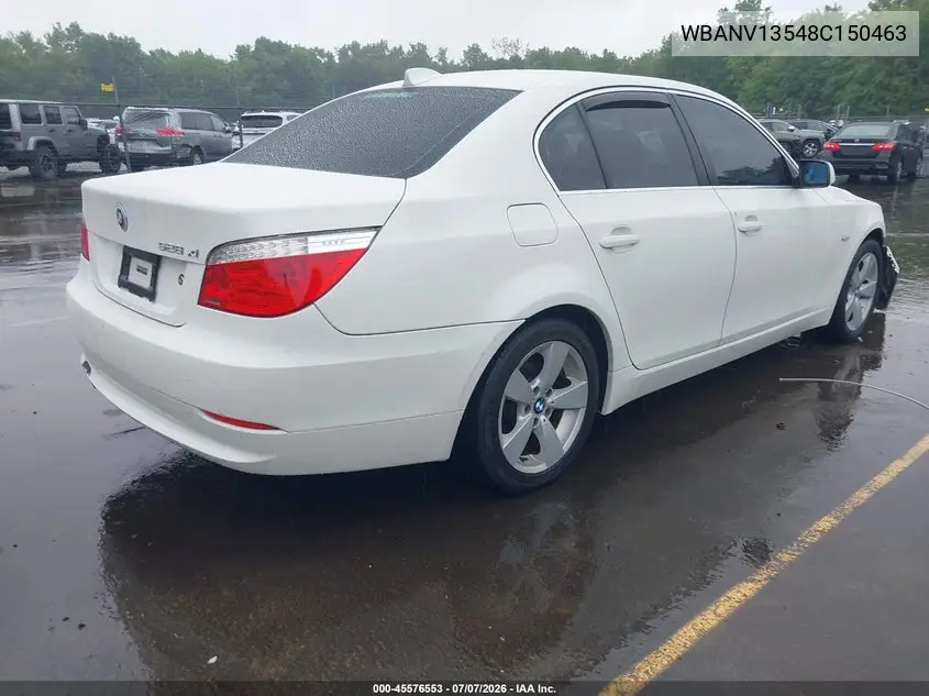 2008 BMW 528Xi VIN: WBANV13548C150463 Lot: 45576553