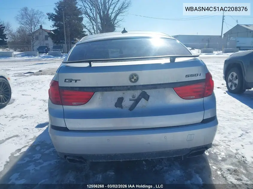 2010 BMW 550 Gt VIN: WBASN4C51AC208376 Lot: 12556268x